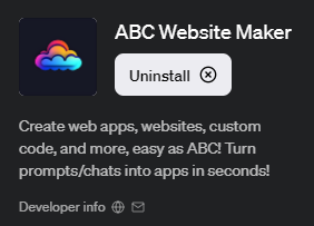 chatgpt plugin abc website maker